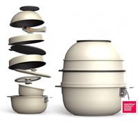 Letnerny-Share&play - Ensemble De 10 Ustensiles De Cuisine Empilables, Manche Amovible, Peu Encombrant, Fonte D'aluminium, Revêtement Antiadhésif Ceratech