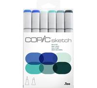 Letnerny-Sketch Set « Sea & Sky », 6 Twin Marker Avec Une Pointe De Largeur Moyenne Et Une Pointe Brush