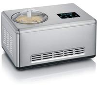 LETNERNY-Sorbetière 2-En-1 180 W, Sorbetière Électrique Et Yaourtière Avec 2 Récipients Inclus, Machine À Glace Avec Livre De Recettes, Inox, Ez 7406, Argent