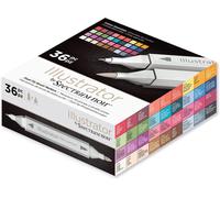 Letnerny-Spectrum Noir Illustrator Lot De 36 Marqueurs À Base D'alcool À Double Pointe Avec Pointes Japona S ¿ Parfait Pour Le Coloriage, Le Dessin Et L'illustration
