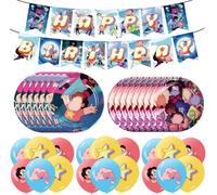 Letnerny-Stenven Décoration De Fête D'anniversaire, Stenven Vaisselle Anniversaire - Bannière, Ballon, Assiette, Décoration De Fête Dessin Animé D'anniversaire Pour Enfant