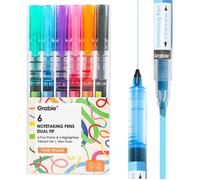 Letnerny-Stylos Pinceaux À Double Pointe (Pointe B Autée De 3,5 Mm + Pointe Aiguille 0,5 Mm), Stylos À Encre Gel Pour Journal, Ensemble De Stylos À Double Pointe Pour Pr De Notes, Surligneurs Pour