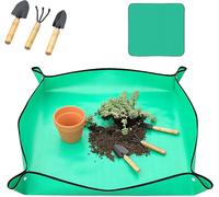 Letnerny-Tapis De Jardinage Imperméable,Tapis De Plantation De Fleurs Pliable,75×75cm Tapis De Rempotage Pour Plantes,Tapis De Plantes De Jardinage Avec 3pcs Râteau En Fer Mini-Pelle Pour Succulentes