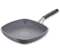 LETNERNY-Tempra Mineral Plaque Grill Antiadhésive En Acier Et Aluminium Avec Revêtement Minéral+ Ø 26 X 26 Cm, Poignée En Silicone, Effet Pierre, Adaptée À Toutes Les Sources De Chaleur