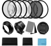 LETNERNY-Tous Les Accessoires De Filtre D'Objectif Kit¿ Uv Cpl Filtre Nd Réglable (Nd2-Nd400), Macro Close Up Filtre Set (+ 1, + 2, Capuchon De Sabot, 3 En 1 Numérique Carte Gr Carte De Balance Des B