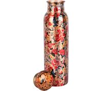 Letnerny-Travellers Gourde En Cuivre Pur Design Graphique Pour Avantages Ayurvédiques Bouteille D'eau Sans Joint