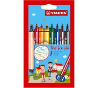 Letnerny-Trio Scribbi - Feutre De Coloriage - Étui Carton X 8 Feutres Triangulaires Pointe Large - Coloris Assortis