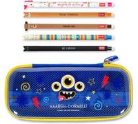 Letnerny-Trousse Et Stylo Effaçable Wonderwow Lot De 5 Stylos Animaux Mignons À Encre Thermosensible + Trousse À 2 Compartiments (Monstre)