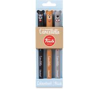 Letnerny-Trudi Lot De 3 Stylos Gel Effaçables Rechargeables En Caoutchouc Semi-Sphère Diamètre Pointe 0,7 Mm