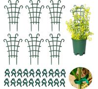 LETNERNY-Tuteur Plante Grimpante, Grimpante Intérieur, Support Pour Plantes De Jardin 6 Pièces, Avec Pinces À Plantes 20 Pièces, Clips Pour Plantes Grimpantes, Pour Jardin, Hoya, Pothos, Fleurs