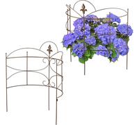 LETNERNY-Tuteurs Demi-Cercle, Lot De 2, Supports Semi-Circulaires, Plantes Et Arbustes, Hxl 59,5 X 53 Cm, Métal, Brun