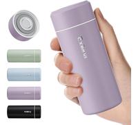Letnerny-Version Optimisée Mini Gourde Isotherme 250ml¿ Petite Bouteille Isotherme Sans Bpa & Anti-Fuite Parfaite Pour Sac À Main, Idéale Pour Voyage Et Bureau(Violet)