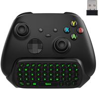 LETNERNY-Xbox One Clavier En Anglais À Rétroéclairage Vert, Manette De Jeu Récepteur 2.4G Casque Pr Jack Audio Pour Xbox S/Elite/Series X/S 2020, Noir