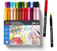 Letnerny-Xbr-24sa 24-Piece Koi Assorted Coloring Brush Pen Set By