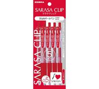 Letnerny-Zebra Lot De 5 Stylos À Bille À Encre Gel Sarasa Clip 0,5 P-Jj15-R5 Rouge