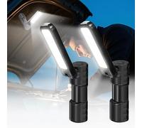 LETOUR Baladeuse LED Mécanicien, 4 Modes de Lumière Réglable,Lot de 2 Baladeuse 180° Rotative avec Aimant Lampe de Travail Portable pour Atelier, Garage et Réparation