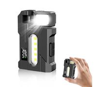 LETOUR Lampe torche rechargeable G5 500 lumens EDC super lumineuse avec lumière COB, lampe de travail avec base magnétique et clip de boucle pour l'extérieur, camping, randonnée, urgence, atelier