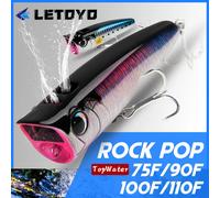 LETOYO Topwater Popper 8.5-30g flottant Rock pop appâts durs artificiels pour bar perche brochet leurre de pêche C2