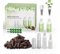 LETPOT Kit de 172 capsules de semences, éponges de culture hydroponique, kit de culture hydroponique avec 60 éponges, 2 nutriments, 25 paniers, 60 autocollants, 25 dômes de germination