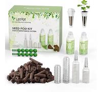 LetPot Kit de 172 capsules de semences, éponges de culture hydroponique, kit de culture hydroponique avec 60 éponges, 2 nutriments, 25 paniers, 60 autocollants, 25 dômes de germination