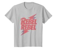 Letra de David Bowie - Rebel Rebel Lightning T-Shirt, Enfant, Argent, 10 Ans