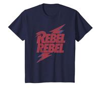 Letra de David Bowie - Rebel Rebel Lightning T-Shirt, Enfant, Bleu Marine, 8 Ans