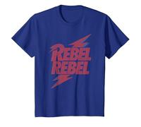 Letra de David Bowie - Rebel Rebel Lightning T-Shirt, Enfant, Bleu Royal, 12 Ans