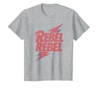 Letra de David Bowie - Rebel Rebel Lightning T-Shirt, Enfant, Gris Chiné, 3 Ans