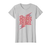 Letra de David Bowie - Rebel Rebel Lightning T-Shirt, Femme, Argent, XXL