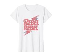 Letra de David Bowie - Rebel Rebel Lightning T-Shirt, Femme, Blanc, XXL