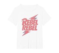 Letra de David Bowie - Rebel Rebel Lightning T-Shirt, Femme Grandes Tailles, Blanc, 3X
