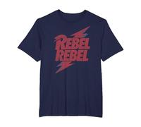 Letra de David Bowie - Rebel Rebel Lightning T-Shirt, Homme Grandes Tailles, Bleu Marine, 5X Tall