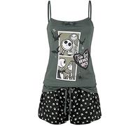 L'Étrange Noël De Monsieur Jack Comic Femme Pyjama noir/gris 100% Coton