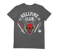 L'Étranger Things Saison 4 Hellfire Club M T-Shirt Gris Pyramid Int Officiel