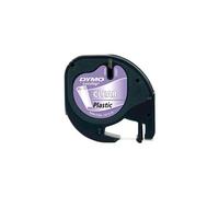 Ruban Dymo pour Etiqueteuses LetraTag, 12 mm x 4 m, Noir sur Fond Transparent