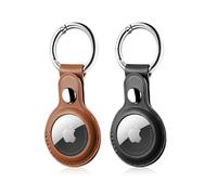 LETREEN AirTag Étuis de Protection en Cuir, Lot de 2 AirTag Porte Clé, Étui Anti-Rayures Portable pour AirTags, Housse de Protection AirTags Key Finder pour Clés, Enfants, Animaux de Compagnie