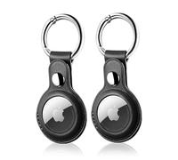 LETREEN AirTag Étuis de Protection en Cuir, Lot de 2 AirTag Porte Clé, Étui Anti-Rayures Portable pour AirTags, Housse de Protection AirTags Key Finder pour Clés, Enfants, Animaux de Compagnie