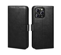 LETREEN Coque pour iPhone 15 Pro Max, Premium PU Pochette de Portefeuille, Etui à Rabat de Protection pour iPhone 15 Pro Max, Noir