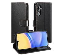 LETREEN Coque pour Samsung Galaxy A15 4G/5G, Premium PU Pochette de Portefeuille, Etui à Rabat de Protection pour Samsung Galaxy A15 4G/5G, Noir
