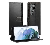 LETREEN Coque pour Samsung Galaxy S24 Ultra 4G/5G, Premium PU Pochette de Portefeuille, Etui à Rabat de Protection pour Samsung Galaxy S24 Ultra 4G/5G, Noir