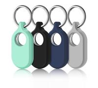 LETREEN Coque pour Samsung Galaxy SmartTag 2, Lot de 4 Étui de Protection en Silicone, Antichoc Anti-Rayures avec Porte clé pour clés, Sacs, Bagages