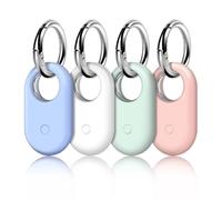LETREEN Coque pour Samsung Galaxy SmartTag 2, Lot de 4 Étui de Protection en Silicone, Antichoc Anti-Rayures avec Porte clé pour clés, Sacs, Bagages