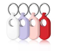 LETREEN Coque pour Samsung Galaxy SmartTag 2, Lot de 4 Étui de Protection en Silicone, Antichoc Anti-Rayures avec Porte clé pour clés, Sacs, Bagages