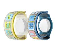 LETREEN Enfants pour Bracelet Airtag, Nylon Mignon Dessin Animé Réglable Caché pour Apple Air Tag Holder, Étui de Protection, Anti-Rayures Coque Air Tag