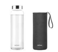 LETREEN Gourde en Verre 1 Litre, 1L avec Housse en Néoprène, sans BPA, étanche et Réutilisable, Bouteille en Verre 1 Litre pour Maison, Voyages, Sport, Yoga, Gym, Boissons Chaudes Froides