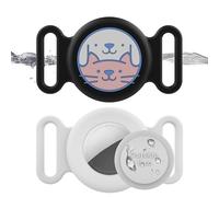 LETREEN Lot de 2 Airtag Collier pour Chien, Pet Silicone Housse de Protection pour Apple airtag GPS Finder, Porte-clés AirTag pour Animal de Compagnie, Chien, Chat