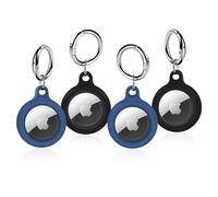 LETREEN Lot de 4 AirTag Porte Clé, AirTag Étuis de Protection, Étui Anti-Rayures Portable pour AirTags 2021, Housse de Protection AirTags pour Clés, Enfants, Animaux de Compagnie