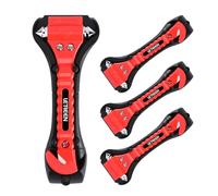 LETREEN Lot de 4 Pièces Marteaux de Secours pour Voiture, 2 en 1 Brise-Vitre avec Outil de Coupe Ceinture, Marteaux de Secours, Marteau de sûreté de Voiture, Auto Accessories Matériel d'urgence
