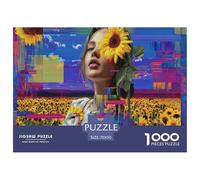 L'Étreinte du Tournesol Puzzle 1000 Pièces pour Adultes Et Enfants Dès 14 Ans Jeu Cadeau Unique Divertissement Créatif Cadeau Classiques Décoration Maison Anti-Stress 70x50cm/1000pcs
