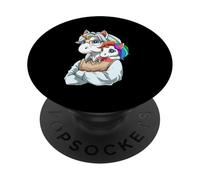 L'étreinte Entre Le Grand-père Licorne Magique Et Ses PopSockets PopGrip Adhésif